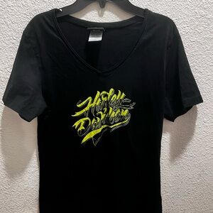 Harley-Davidson Black and Yellow Logo Short Sleeve Tee